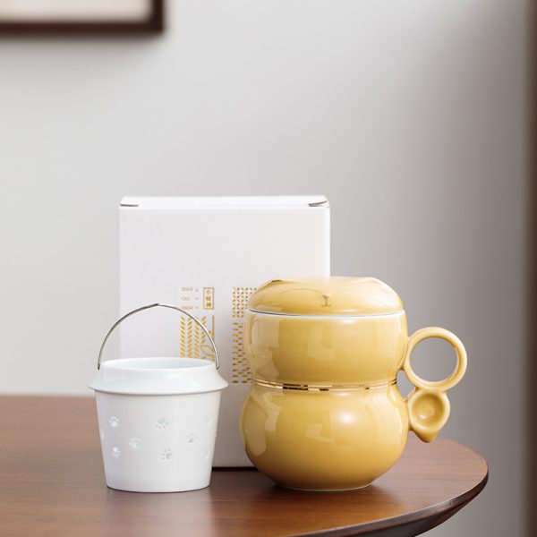 Ceramic Mug Water Cup Tea Water Separation With Cover Strain Office Couple Tea Business Gift