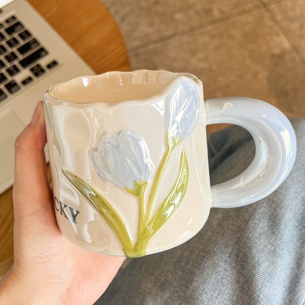 Creative Tulip Ceramic Cute High Appearance Gift Couple Coffee Mug