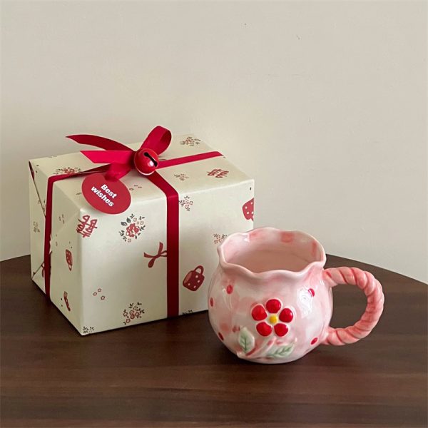 Handmade Irregular Cute Cherry Art Niche Mug