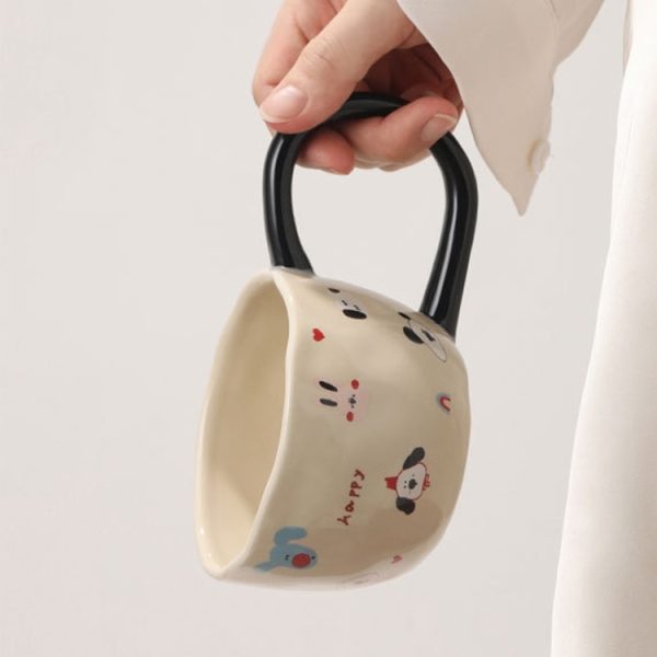 Cute Cartoon Milk Oatmeal Couple Coffee Mug Cup