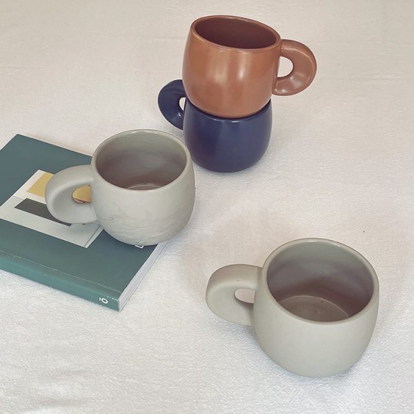 Three-color Matte And Frosted Texture Mug Large Capacity Microwaveable