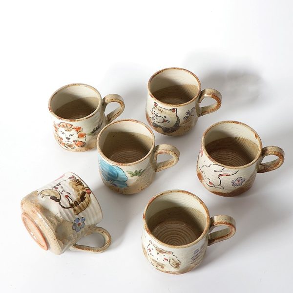Hand Drawn Animal Pattern Mug Japanese Style