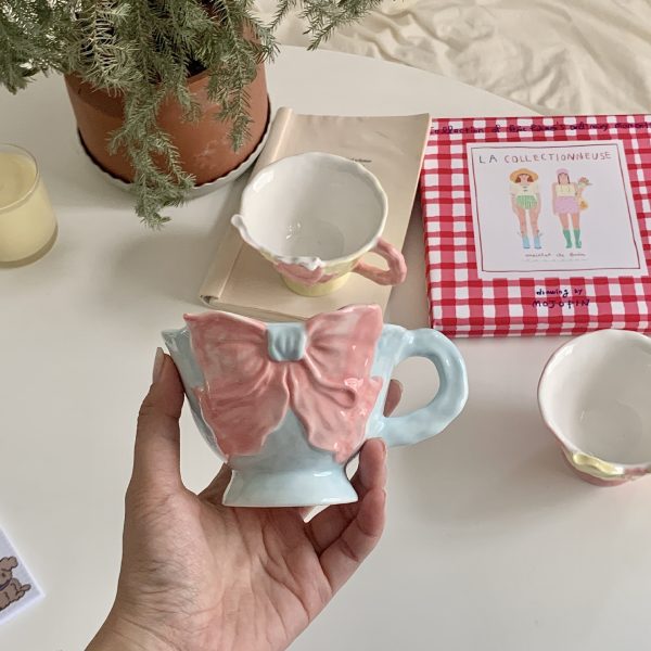 Three-dimensional Bow Ceramic Mug Lovely Girl Heart