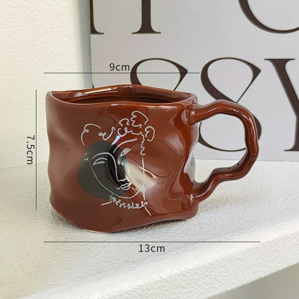 Creative, High-end Mug With Textured, Hand-painted Design