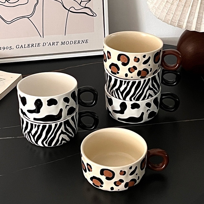 Animal Texture Mug Porcelain Minimalist Wind Coffee Cup Afternoon Tea