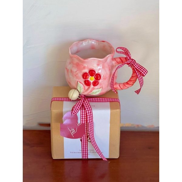 Handmade Irregular Cute Cherry Art Niche Mug