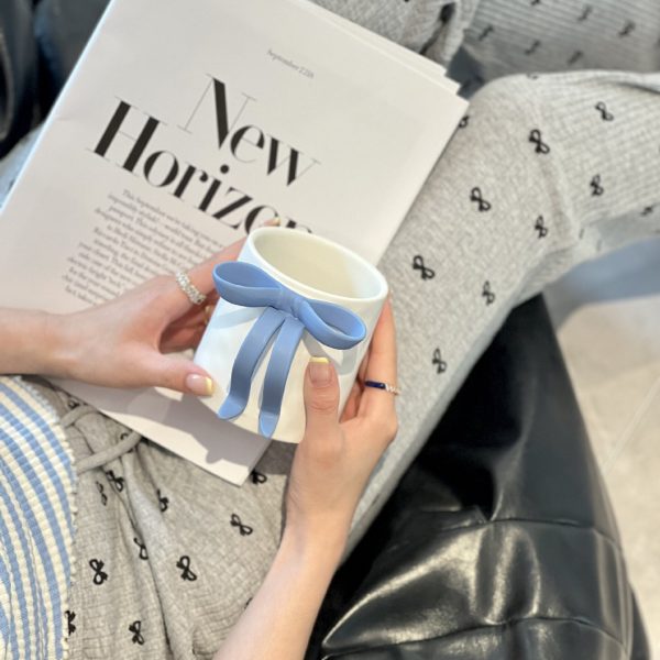 Ins Style 400ml Cute Ceramic Bow Mug
