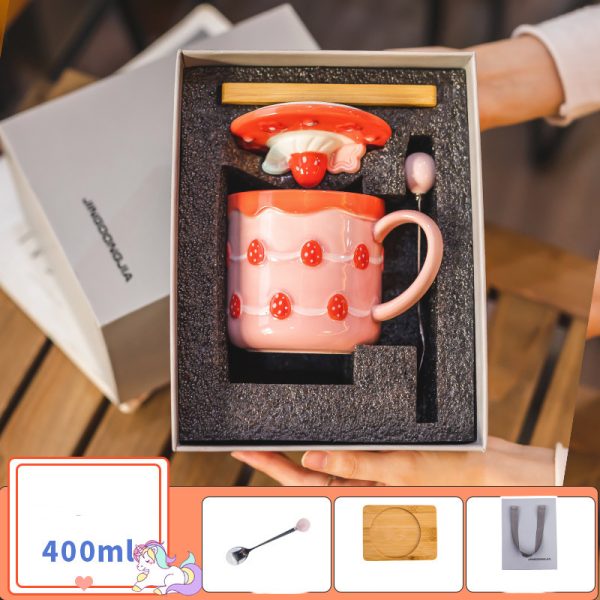 Household Mug With Lid Spoon Coffee Cup Gift Box
