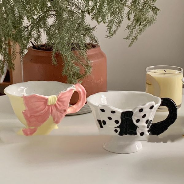 Three-dimensional Bow Ceramic Mug Lovely Girl Heart