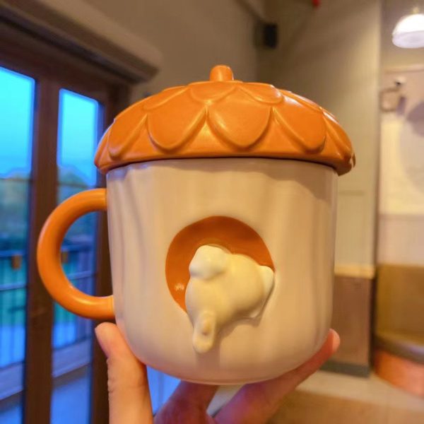 Maple Leaf Rabbit Acorn Squirrel Menghu Ceramic Desktop Mug