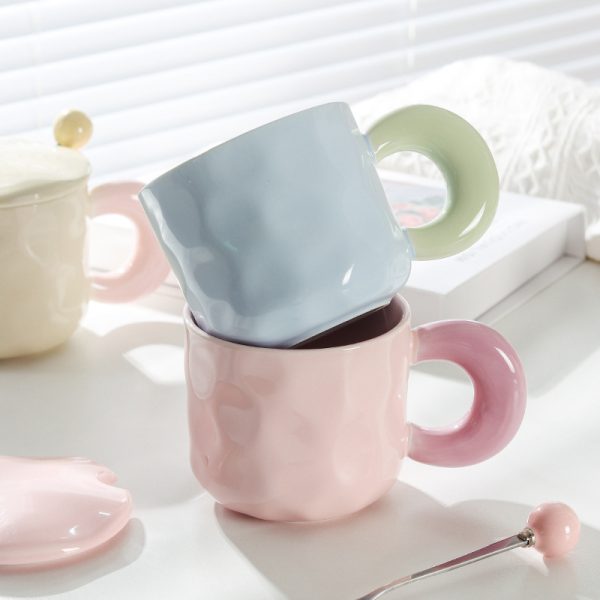 Cute Girl Good-looking Ceramic With Cover Spoon Mug