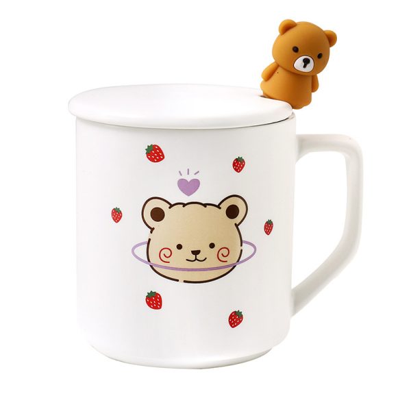 Office Tea Coffee Mug With Lid Spoon