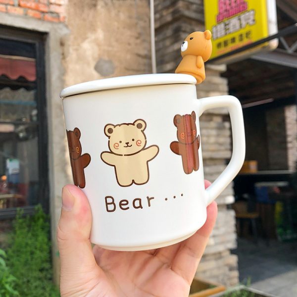 Office Tea Coffee Mug With Lid Spoon