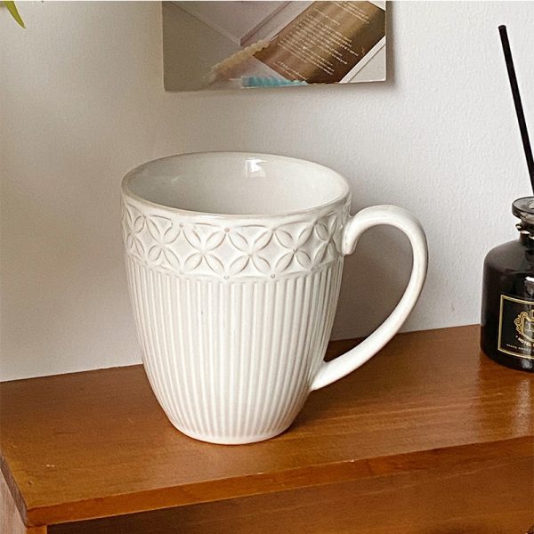 Mug Made Old Ceramic Kiln Glazed Cup With Bottom Plate Solid Color
