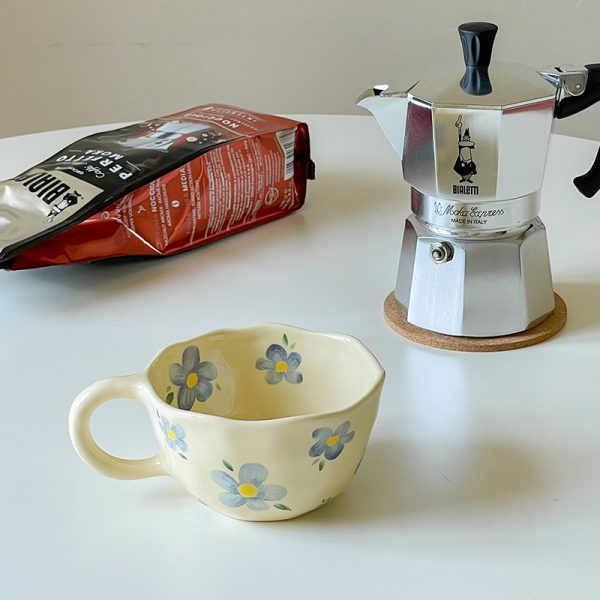 Korean-style Cute Milk Yellow Hand Pinch Mug Hand-painted Breakfast Mug