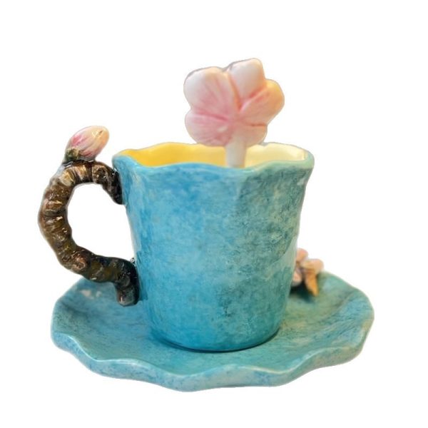 Hand-Painted Van Gogh-inspired Poetic Starry Sky Mug Ceramic Cup And Saucer Set Coffee Mug Tea Cup Set
