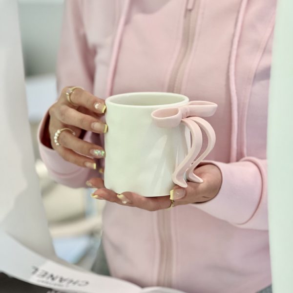 Ins Style 400ml Cute Ceramic Bow Mug