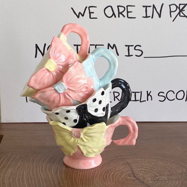 Three-dimensional Bow Ceramic Mug Lovely Girl Heart