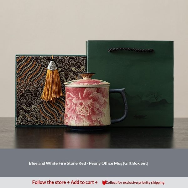 Retro Ceramic Mug With Lid For Personal Use