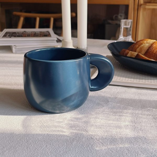 Three-color Matte And Frosted Texture Mug Large Capacity Microwaveable
