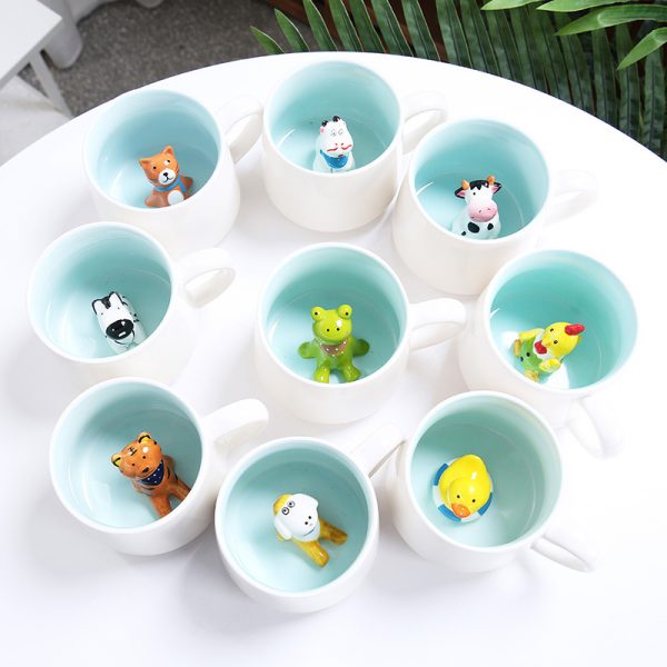 Creative 3D Animal Ceramic Mug Coffee Cup Cute Cartoon Single Layer Simple Mug