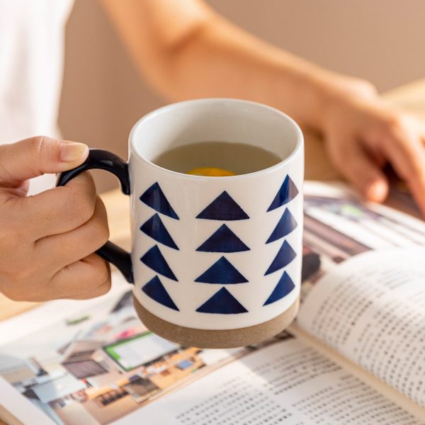 Ceramic Coffee Mug Breakfast Oatmeal Hand-painted Office Water Cup With Handle Microwave Safe