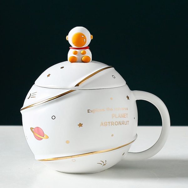 Creative Starry Ceramic Mug With Lid Spoon