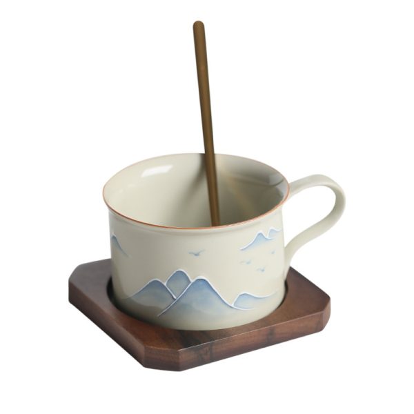Hand Painted Landscape Coffee Cup Underglaze Household Mug