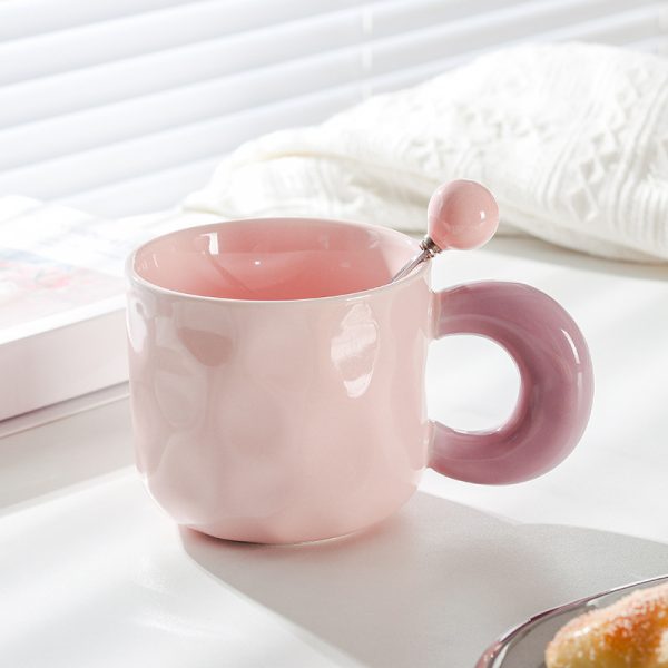 Cute Girl Good-looking Ceramic With Cover Spoon Mug