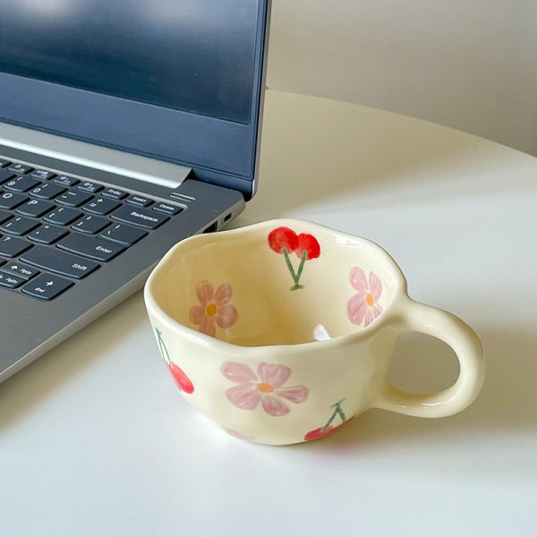 Korean-style Cute Milk Yellow Hand Pinch Mug Hand-painted Breakfast Mug