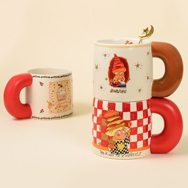 Mug Large Capacity Coffee Handle Thick Ceramic Gift