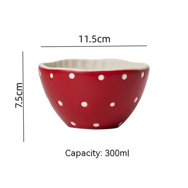 Cartoon Cute Good-looking Red Mushroom Ceramic Tableware Mug Dim Sum Plate Rice Bowl Instant Noodle Bowl Salad Bowl Spoon