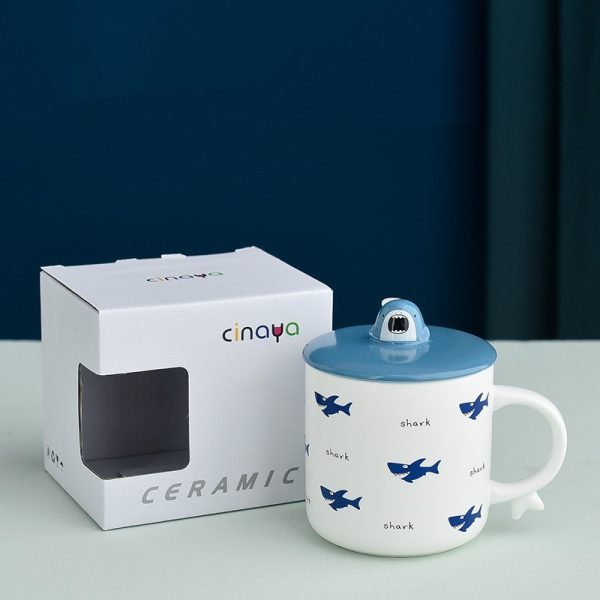Creative Shark Ceramic Couple Mug Activity Gift