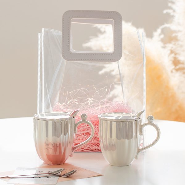 Girls Drinking Glasses Couple Pearl Ceramic Mug Mug With Lid