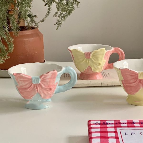 Three-dimensional Bow Ceramic Mug Lovely Girl Heart