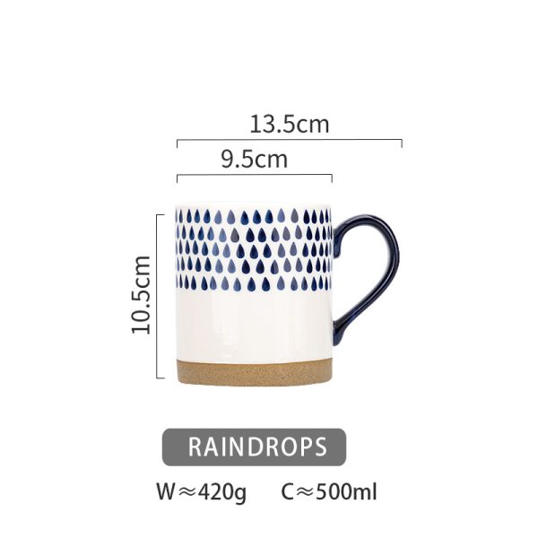 Ceramic Coffee Mug Breakfast Oatmeal Hand-painted Office Water Cup With Handle Microwave Safe