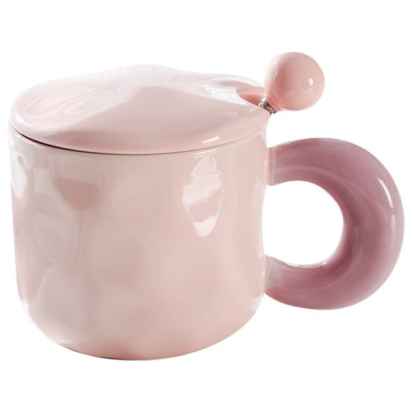 Cute Girl Good-looking Ceramic With Cover Spoon Mug