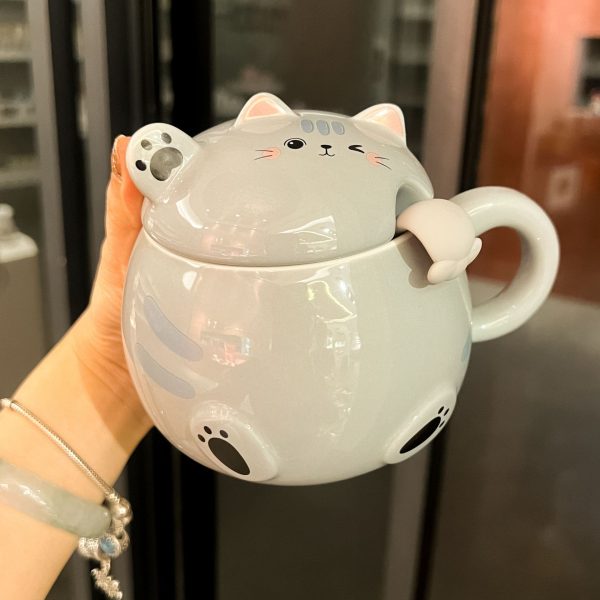 Lucky Cat Ceramic Mug Creative Personality Shape Cup