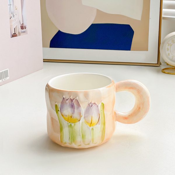 Ins Cute Tulip Ceramic Mug