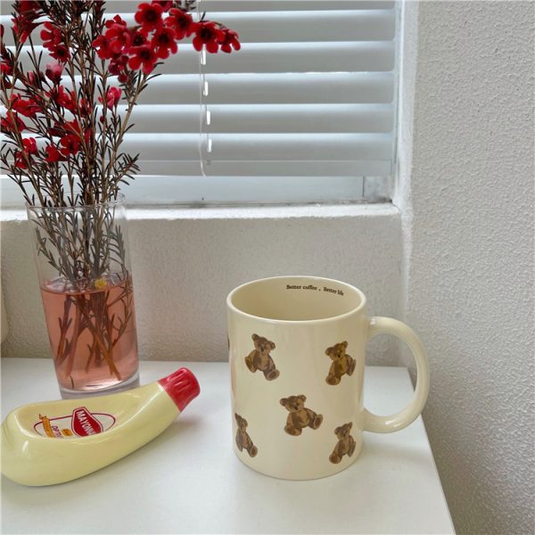 Cream Color Retro Bear Mug