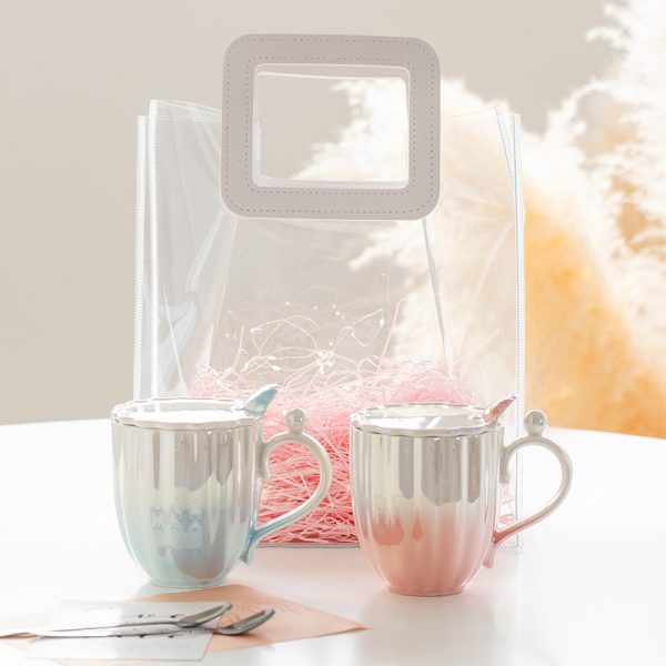 Girls Drinking Glasses Couple Pearl Ceramic Mug Mug With Lid