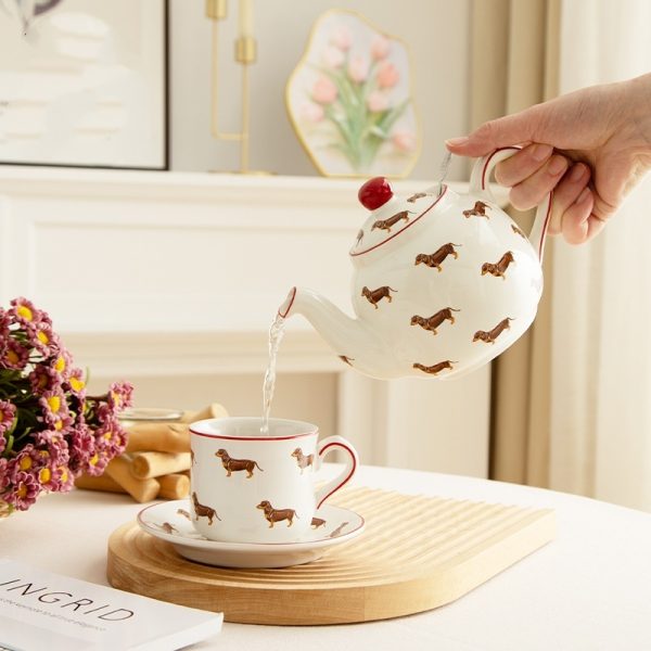 British Strainer Teapot Mug Cup And Saucer Three-piece Set
