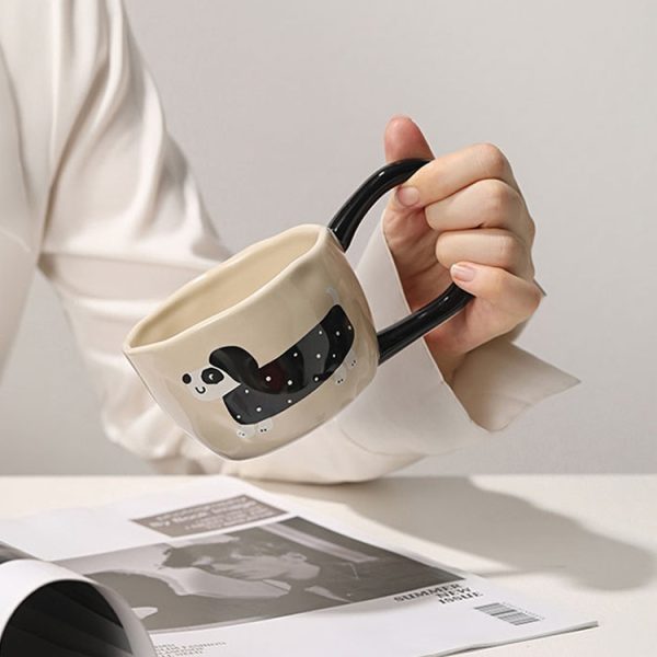 Cute Cartoon Milk Oatmeal Couple Coffee Mug Cup