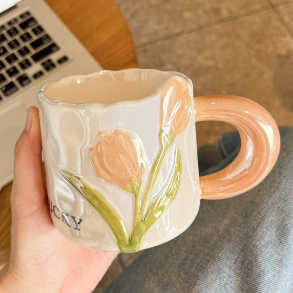 Creative Tulip Ceramic Cute High Appearance Gift Couple Coffee Mug