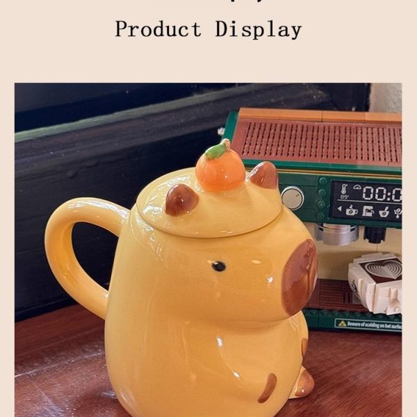 Mug Girl Drinking Bottle Cup With Lid Niche Design Coffee Cup