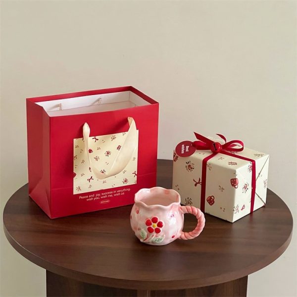 Handmade Irregular Cute Cherry Art Niche Mug