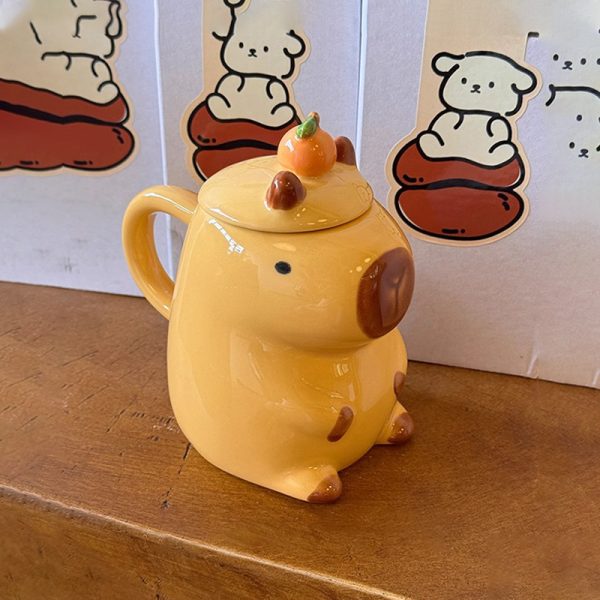 Mug Girl Drinking Bottle Cup With Lid Niche Design Coffee Cup