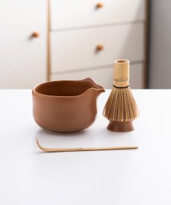 Bear Ceramic Matcha Bowl Set with Bamboo Whisk, 600ml Starter Kit
