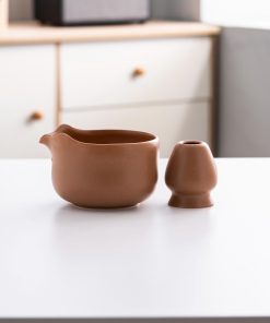 Bear Ceramic Matcha Bowl Set with Bamboo Whisk, 600ml Starter Kit