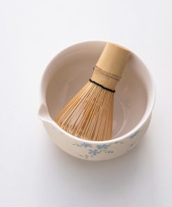 Beige Flower Hand-painted Ceramic Matcha Bowl Set with Bamboo Whisk & Holder, 450ml Starter Kit